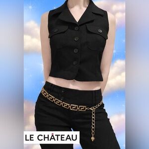 🖤 Le Château Black Sleeveless Vest - Y2K Minimalist Style